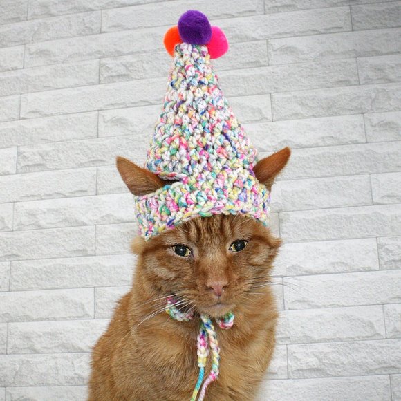 HAND CRAFTED Crochet Party Hat Costume Photo Prop Celebration Birthday - Picture 1 of 12